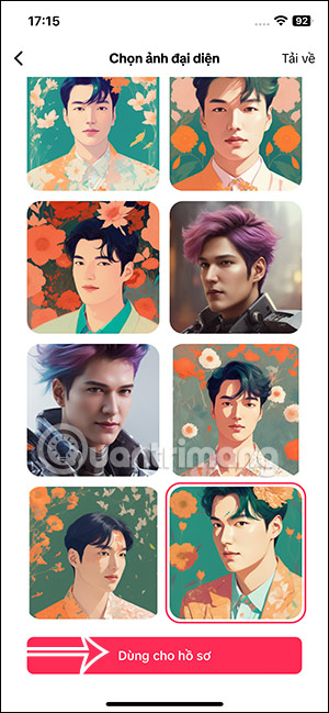 Dùng ảnh cho avatar TikTok