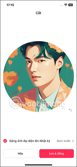 Cắt ảnh avatar AI TikTok
