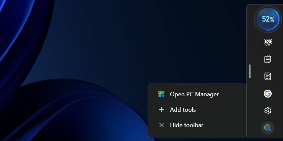 Tùy chỉnh Toolbox trong Microsoft PC Manager