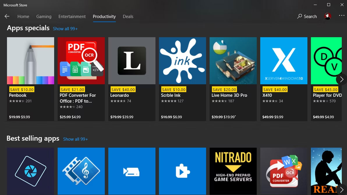 Ứng dụng trong Microsoft Store