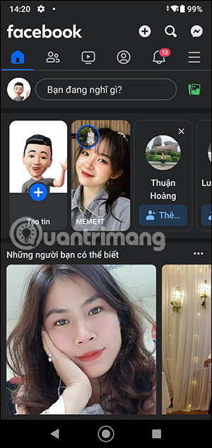 Giao diện Facebook