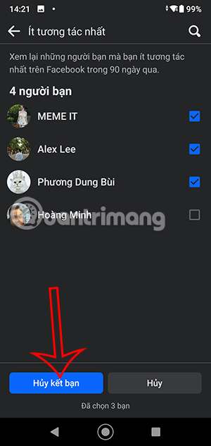 Xóa bạn bè không tương tác trên Facebook
