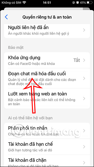 Đoạn chat mã hóa đầu cuối Messenger