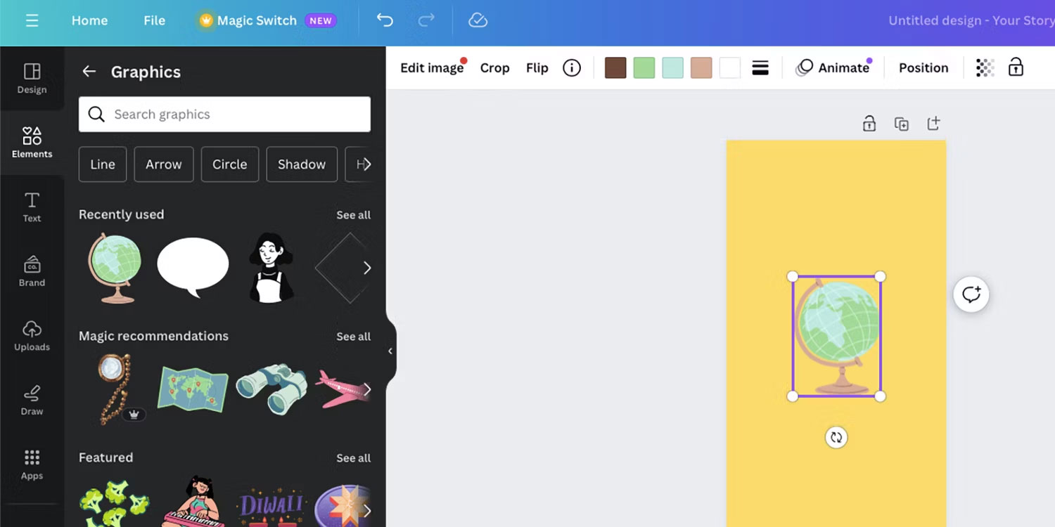 Các phần tử Canva có thể chỉnh sửa với Color Palette