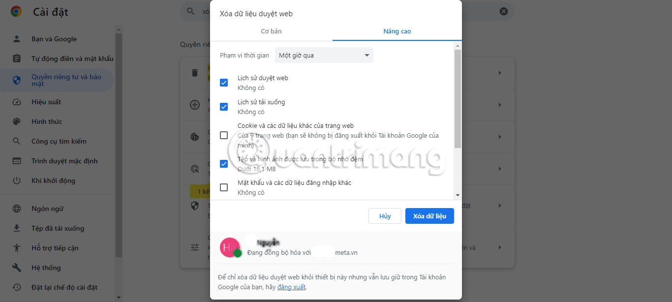 Xóa lịch sử duyệt web và hình ảnh được lưu trong cache trên Chrome để giải phóng dung lượng