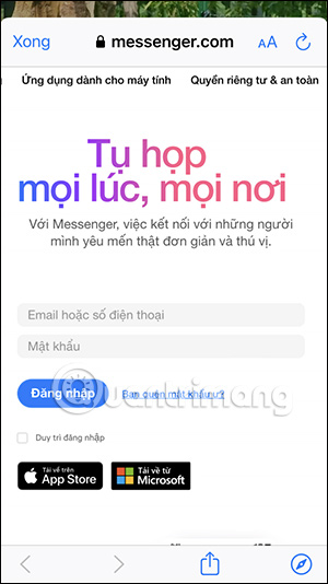 Đăng nhập Messenger