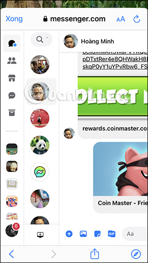 Giao diện Messenger