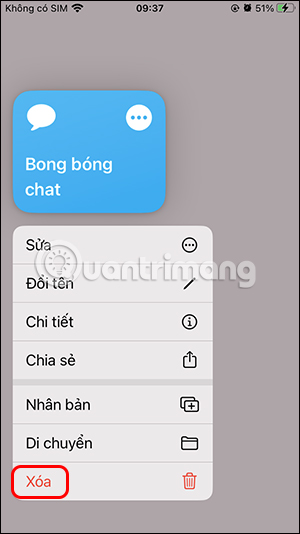 Xóa phím tắt bong bóng chat Messenger
