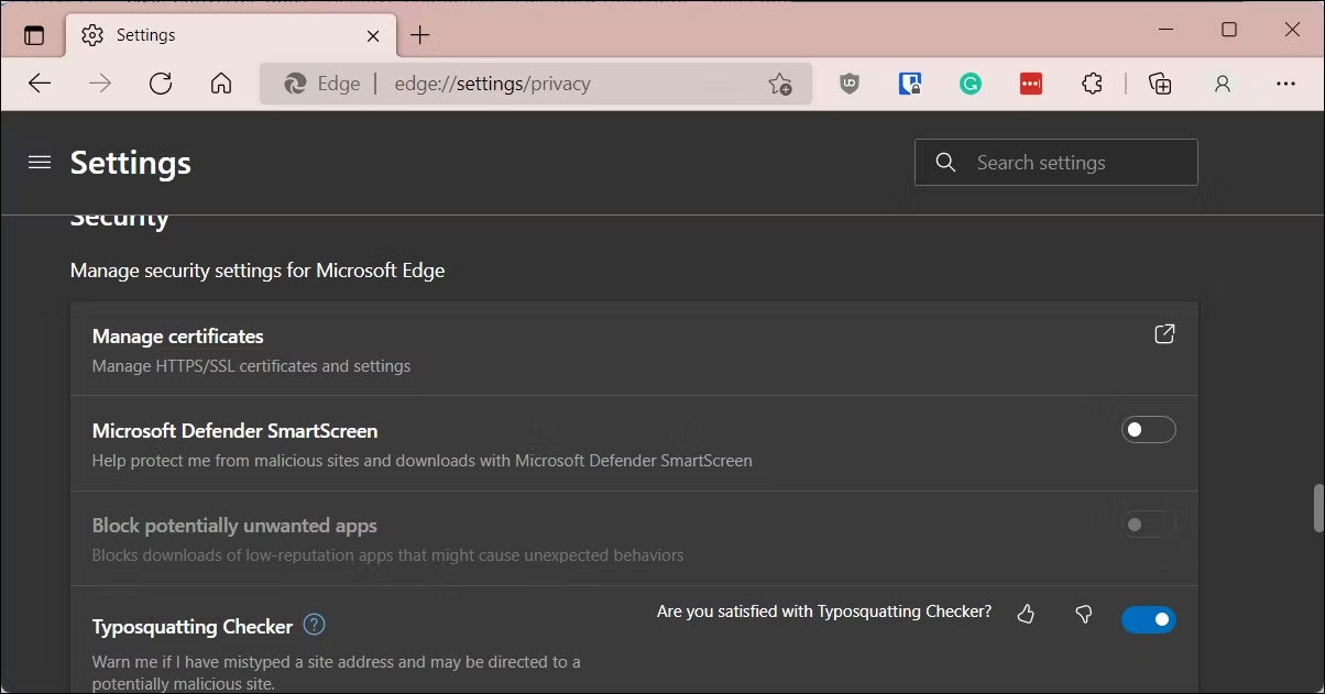 Tắt bộ lọc SmartScreen cho Microsoft Edge