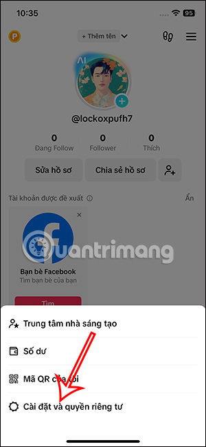 Cài đặt tài khoản TikTok