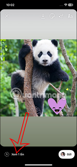 Gửi ảnh cho xem 1 lần Instagram
