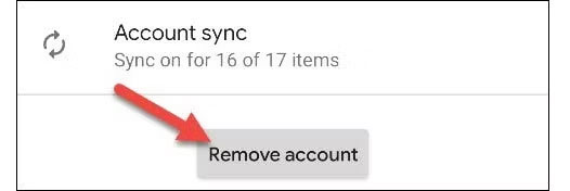 Nhấn vào "Remove Account”