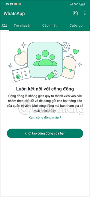 Giao diện tài khoản WhatsApp thứ 2