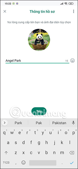 Nhập tên tài khoản WhatsApp