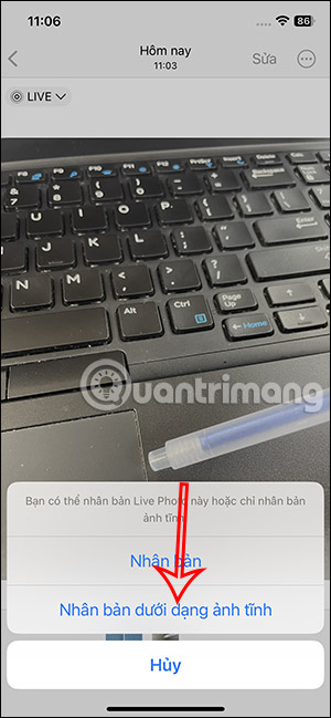 Nhân bản Live Photo ảnh tĩnh