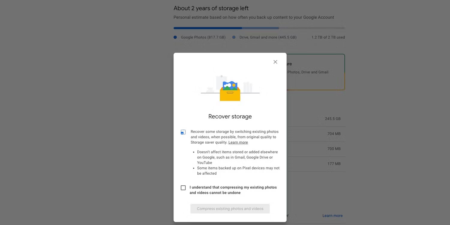 Khôi phục bộ nhớ trong Google Photos bằng cách sử dụng chế độ Storage Saver