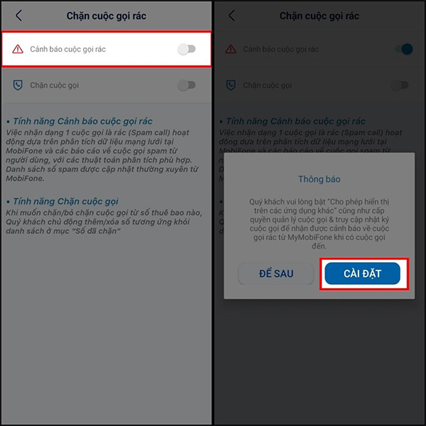 Kích hoạt chặn cuộc gọi trên My MobiFone