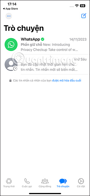WhatsApp trên thiết bị phụ
