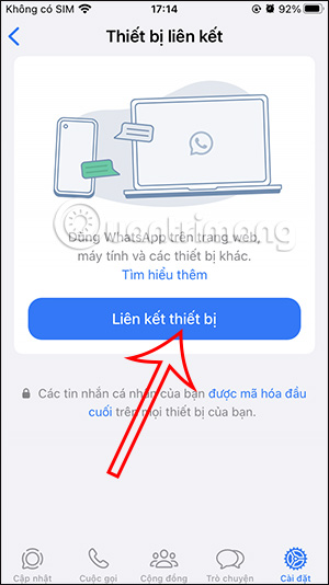 Liên kết thiết bị dùng WhatsApp