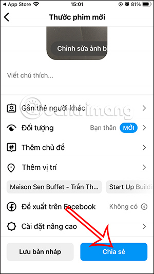 Đăng video Instagram Reels