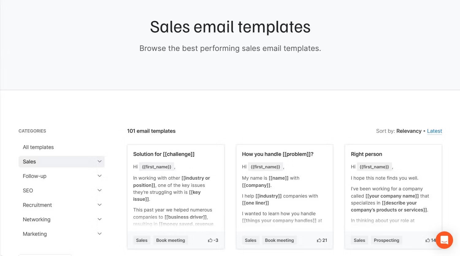 Template email Hunter