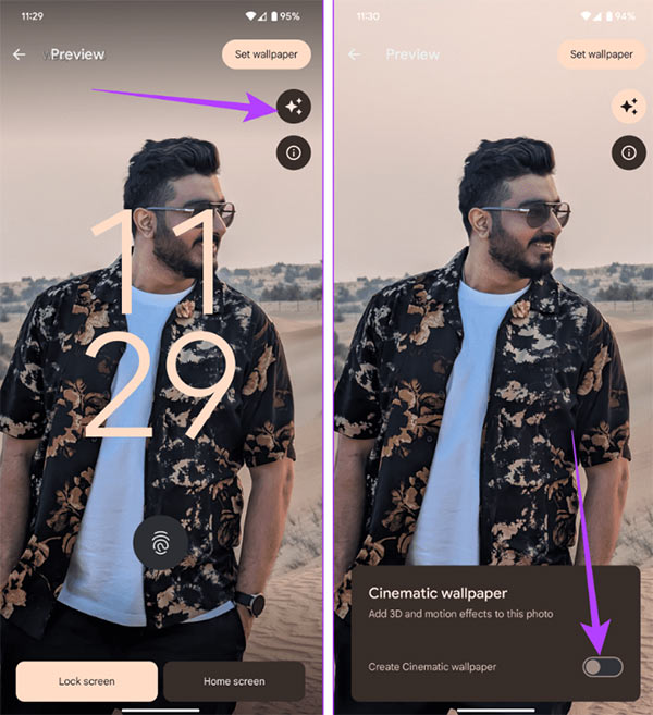 Dùng hình nền Cinematic trên Android