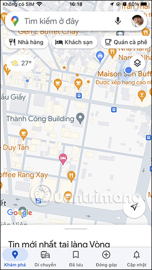 Giao diện Google Maps