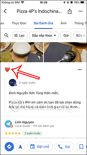 Thả biểu tượng cảm xúc đánh giá Google Maps