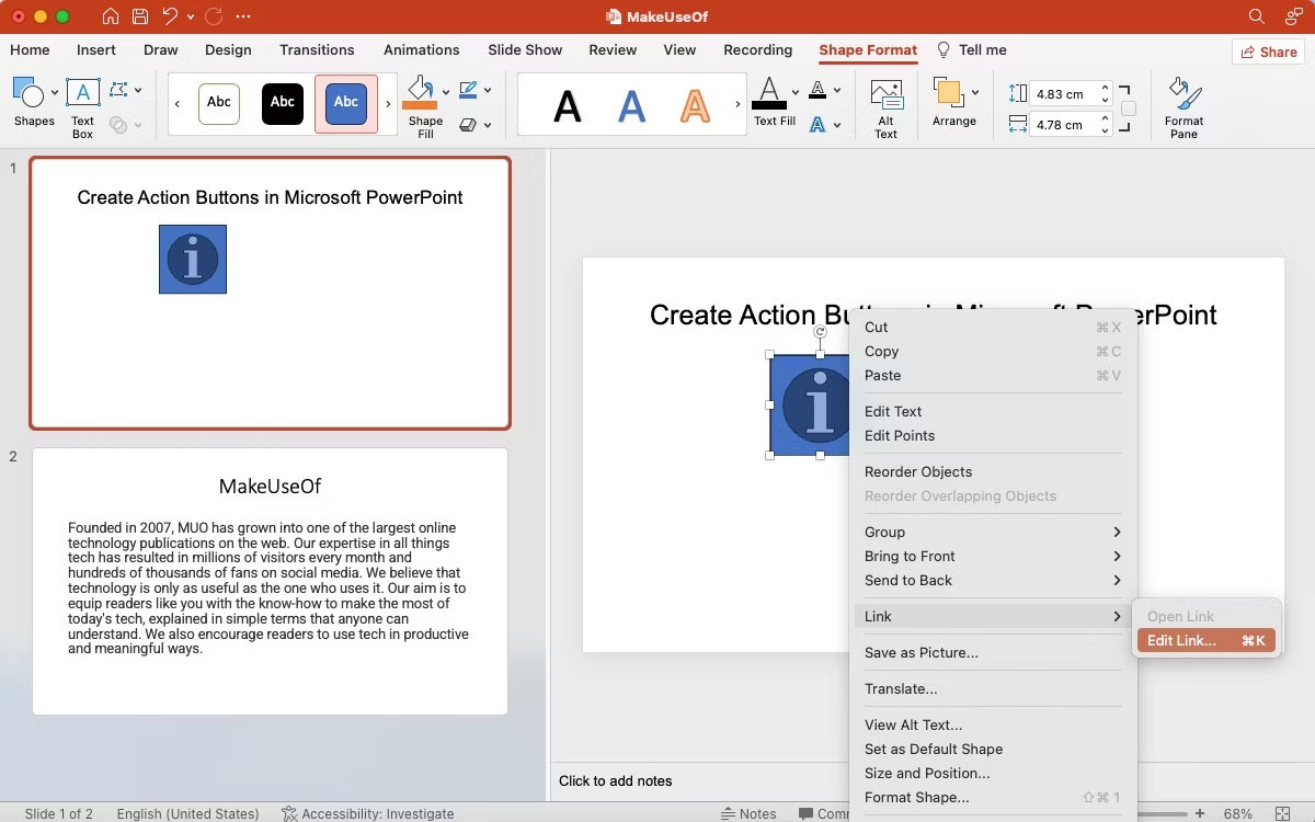 Cách tạo các nút hành động trong Microsoft PowerPoint