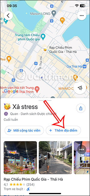 Thêm địa điểm vào danh sách trên Google Maps