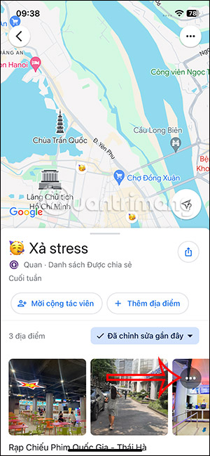 Tùy chọn địa điểm trong danh sách