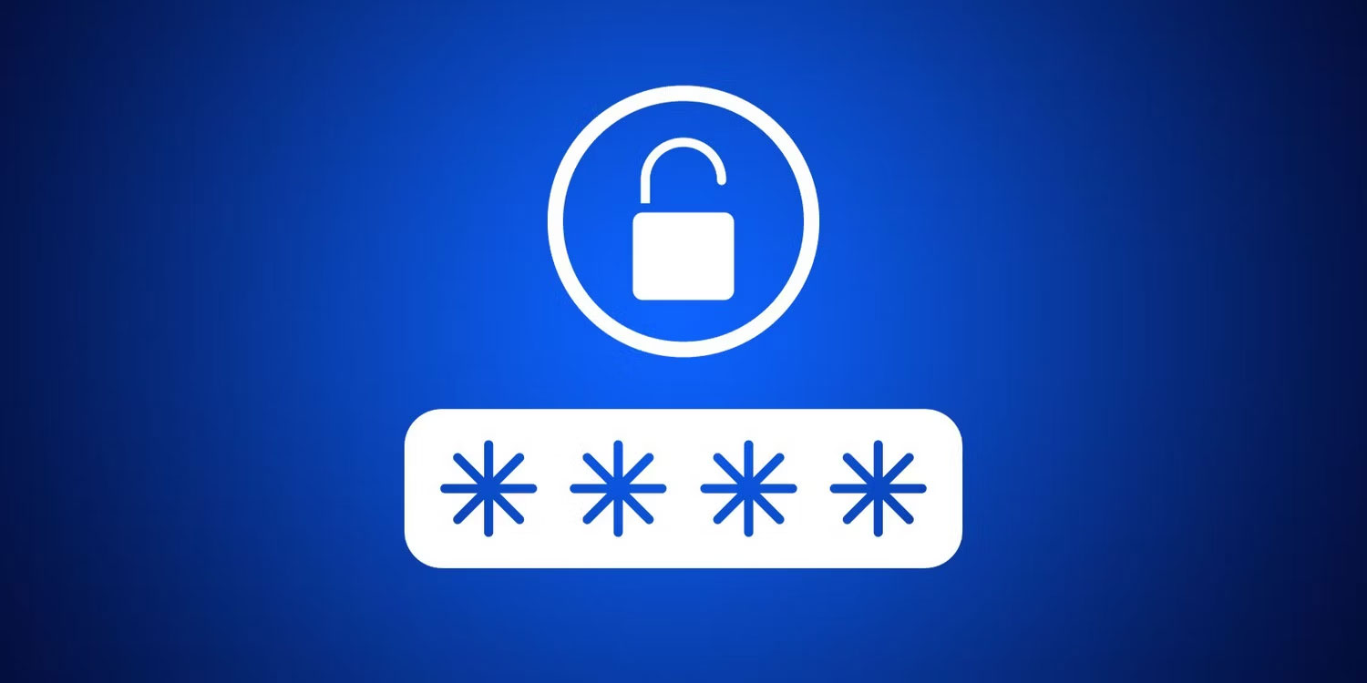 Mật khẩu, biểu tượng khóa trên nền xanh