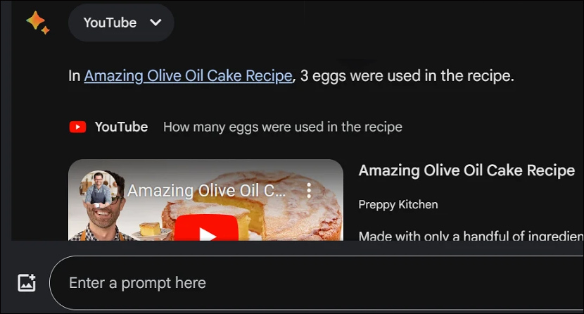 Hiện video Youtube trên Google Bard