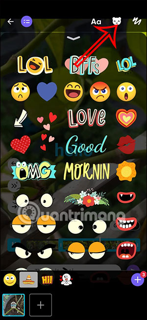 Chọn sticker chèn vào GIF trên Viber