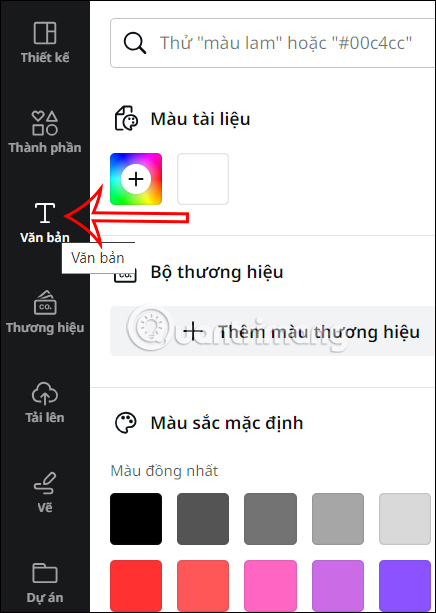 Văn bản trên Canva 