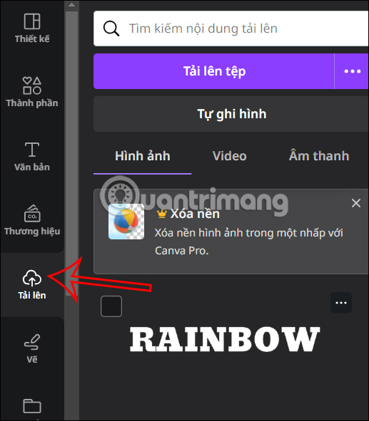 Tải ảnh văn bản lên Canva