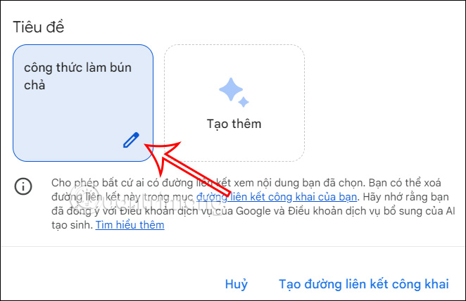 Chia sẻ câu lệnh trên Google Bard