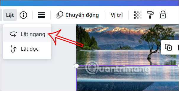 Lật ngang hình ảnh trong Canva