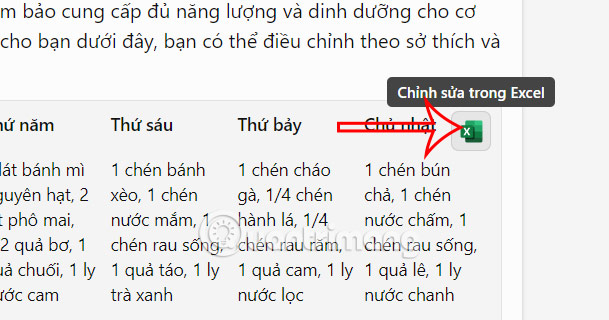 Xuất nội dung Copilot sang Excel