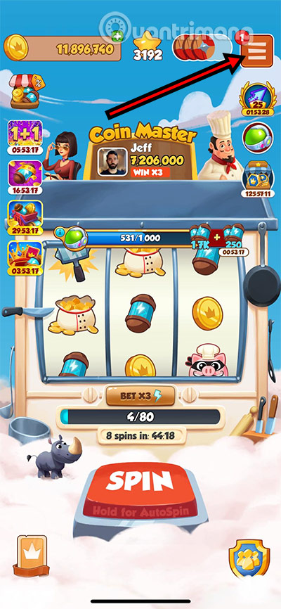 tang spin cho ban be trong coin master