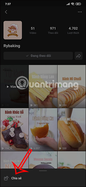 Chia sẻ kênh Zalo Video