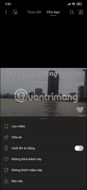 Tùy chọn kênh Zalo Video