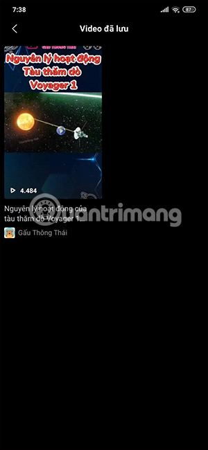 Video Zalo Video đã lưu