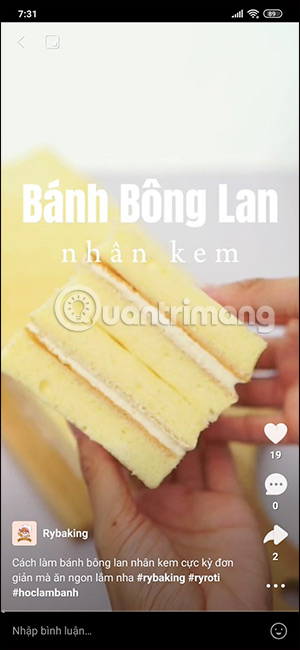 Giao diện xem video trên kênh Zalo Video