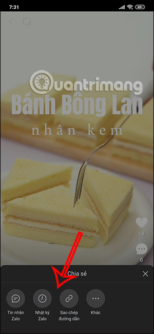 Chia sẻ video Zalo Video