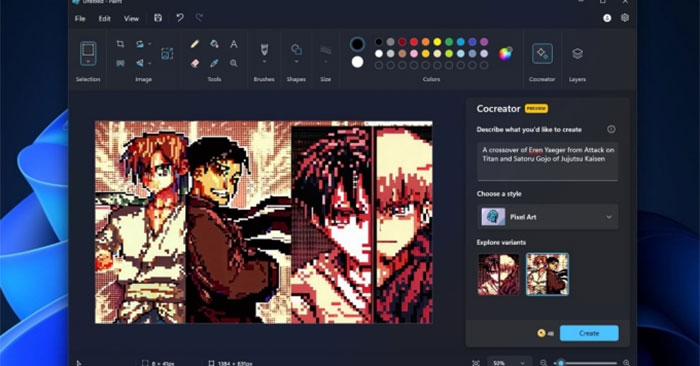 Giao diện Paint Cocreator trên Windows 11. Ảnh: Windows Latest