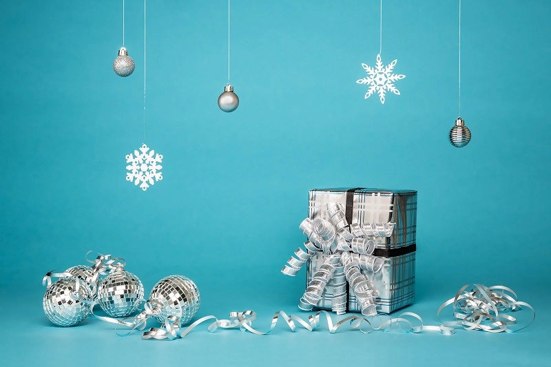 Hình nền Noel xanh ấn tượng.