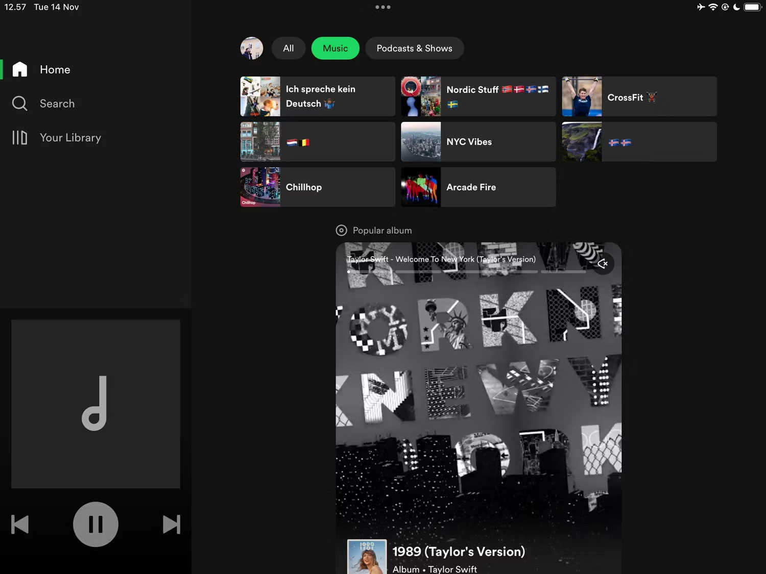 Giao diện ứng dụng Spotify