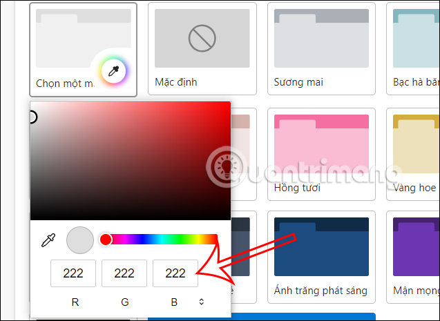 Màu theme tự chỉnh Microsoft Edge