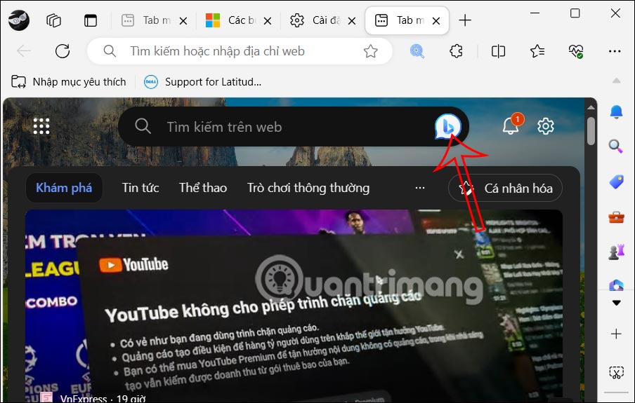Công cụ Bing AI trên Edge 